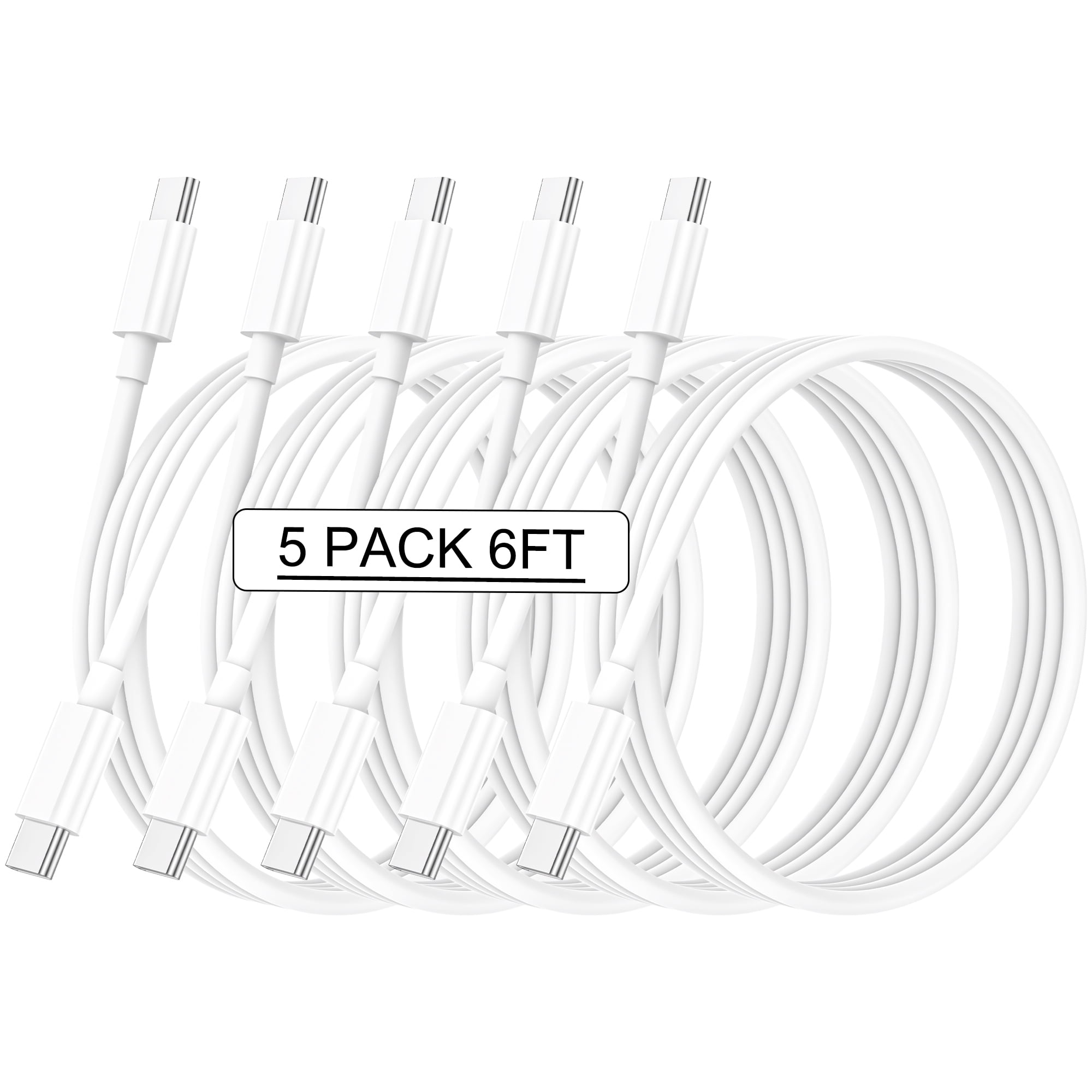 GREPHONE 5 Pack 6ft Long Lighting to USB Cable Compatible with iPhone/iPad/iPod, 5V