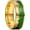 Gold&Green, variant on 8mm Black Wedding Band with Silver Mountain Degisn, Black Sand Pattern Inlay Tungsten Ring for Men Women, Flat Cut Edge, Comfort Fit, Size 10