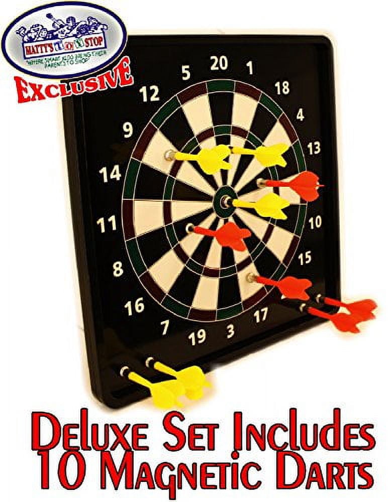 Deluxe 2-in-1 Reversible Magnetic Dartboard (Dart Board) with 10 Darts, Featuring Standard Darts & Baseball Games - "Matty's Toy Stop" Exclusive