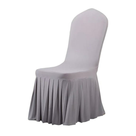 BingTong Dining Room Chair Covers, Stretch Parsons Slipcovers With Skirt Super Fit Spandex Chair Seat Protector Cover for Dining Room, Hotel, Ceremony 16*16*37In 1pcs Gray