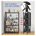 4-Tier Foldable Storage Shelf with Wheels - Metal Collapsible Shelving ...