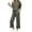 Army Green, variant on Bosfbaoi Two Piece Sets for Women Short Sleeve Crew Neck T‑Shirt High Waist Drawstring Wide Leg Pants Casual Loungewear Sets