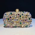 thumbnail image 5 of Womens Evening Clutch Purse Handbag Heavy Beaded Embroidered Evening Bag with Rhinestones,Gold, 5 of 17