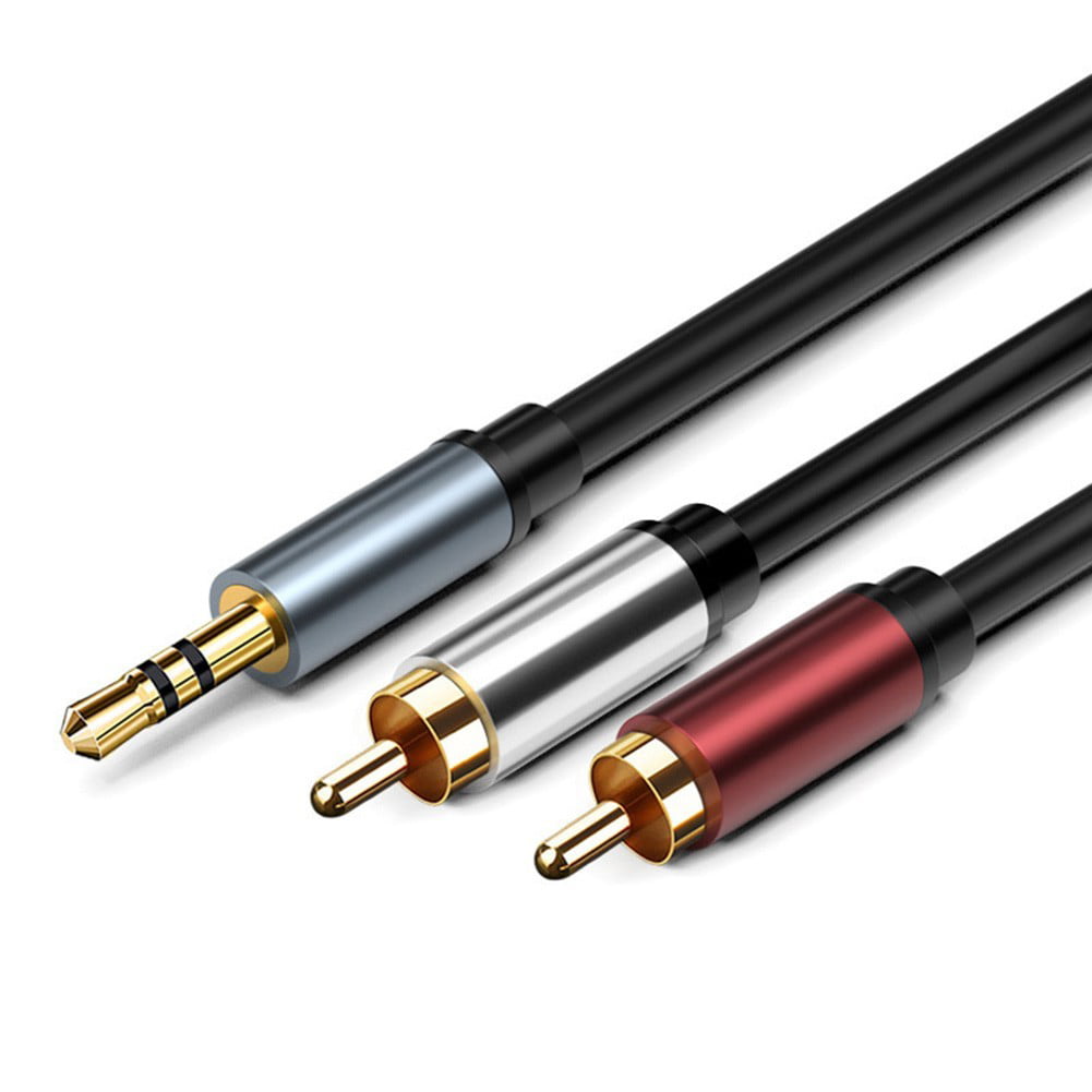 Cable Length: 5m Computer Cables 5M 24K Gold Cable Lead OFC Pure 3.5mm Stereo Audio Jack to 2 RCA Twin Phono Plug 