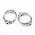 thumbnail image 3 of 50 pc Donut Tibetan Style Alloy Bead Frames Cadmium Free Lead Free Antique Silver 19x14.5x3.5mm Hole: 1.5mm, 3 of 3