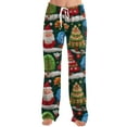 thumbnail image 3 of Hearthz Christmas Pajama Pants Women Winter Wide Leg Pajama Bottoms Women Fall Drawstring Lounge Pants Womens, 3 of 7