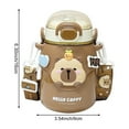 thumbnail image 7 of Cartoon Capybara Water Bottle, Portable Insulated Cup with Strap Leakproof Thermos, 7 of 7