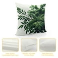 thumbnail image 4 of JEUXUS Botanical Watercolor Green Leaf Tropical Boho Decor Throw Pillow Cover White, 4 of 5