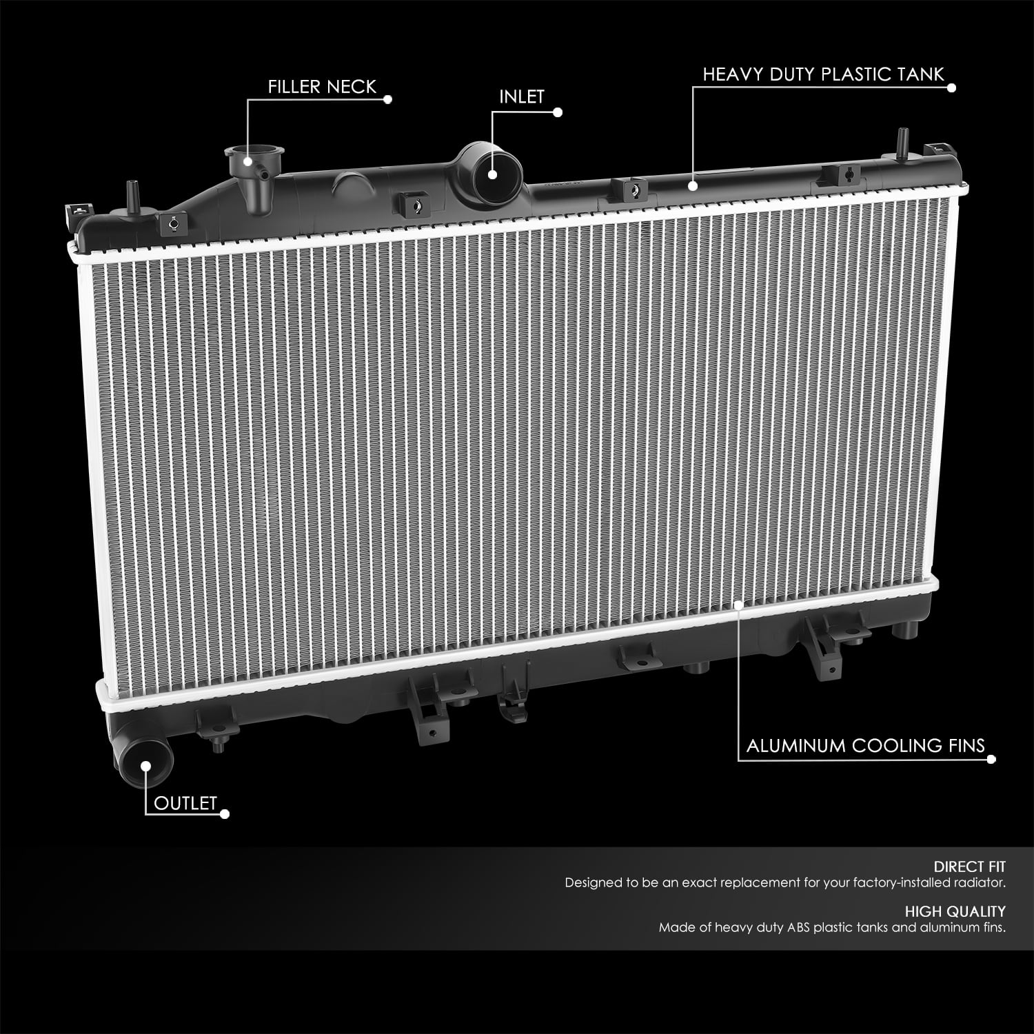 Nuvision for 14-18 Subaru Forester Factory Style Aluminum Core Cooling Radiator DPI 13424