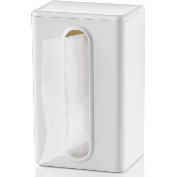 Dryer Sheet Holder for Laundry Room, Dryer Sheet Container,Dryer Sheet Dispenser,Wall Dryer Sheet Box for Laundry Organization and Storage,Plastic Fabric Sheet Holder with Lid,White