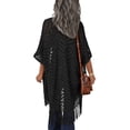 thumbnail image 6 of Zeagoo Womens Crochet Kimono Cardigan Open Front Knit Hollow Out Lightweight Cover Up with Tassel, 6 of 7