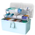 thumbnail image 2 of MesaSe Pill Storage Box 3-Layer Large Capacity Home Cosmetics Case Plastic Sundries Organizer  Ordinary Style  Pink, 2 of 10