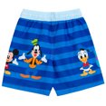 thumbnail image 4 of Disney Pixar Toy Story Pixar Monsters Inc. Mickey Mouse D100 Woody Buzz Lightyear Donald Duck Toddler Boys Rash Guard and Swim Trunks Outfit Set Infant to Toddler, 4 of 5