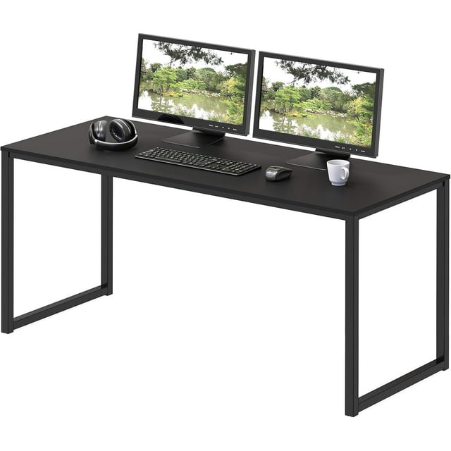 Commercial-Grade Office Computer Desk x cm Silver w/Espresso Top