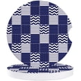 thumbnail image 1 of RYLABLUE Traditional Waves Geometry Pattern Blue Set of 6 Car Coaster for Drinks, Absorbent Ceramic Stone Coasters Cup Mat with Cork Base for Home Kitchen Room Coffee Table Bar Decor, 1 of 5