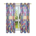 thumbnail image 7 of Yayeee Window Curtains Light Filtering 63"x42" Grommet Panel Pair Home Living Room Decor, Yellow Wavy Plaid, 7 of 7