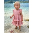 thumbnail image 6 of BemeyourBBs Toddler Baby Girl Summer Dress Outfit Little Girl Sundress Casual Tiered Ruffles Flutter Sleeves A-Line Dress Beach Princess Party Dress Cute Clothes, 6 of 9