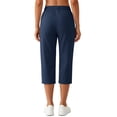 thumbnail image 3 of Rosvigor Plus Size Capris for Women High Waisted Drawstring Athletic Pants Quick Dry Hiking Travel Capris Pants with Pockets, 3 of 7