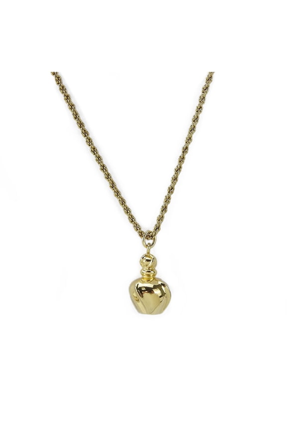 Pre-Owned Christian Dior necklace in gold with a perfume bottle motif. (Good)