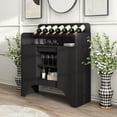 thumbnail image 4 of Furniture of America Davisen Contemporary Wood 7-Bottle Buffet in Espresso, 4 of 7