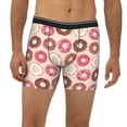 thumbnail image 2 of Men'S Boxer Briefs, Pink White Brown Doughnuts Soft And Breathable Mens Underwear Boxer Briefs With Widen Waist, 2 of 2