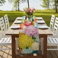 thumbnail image 4 of Table Runners 120 Inches Long Dress Scarves, Watercolor Chrysanthemum Farmhouse Coffee/Dining/Kitchen Table Runner for Living Room, Vintage Abstract Oil Painting Floral 13x120 Inch, 4 of 9