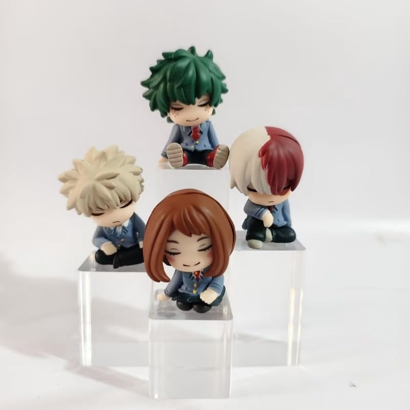 New Deku, Todoroki Shoto, Bakugo Katsuki Figure, Q Version Anime Figures 6cm/2.4inch Handmade Game Character Model Decoration Craft Gift (a)