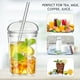thumbnail image 4 of GOOHOCHY Vaso de vidrio transparente con pajita: Vaso de 450 ml con tapa y pajita para bebidas, jugos y refrescos. Ideal para el hogar, la oficina y el bar., 4 of 8