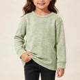 thumbnail image 7 of Bixock Toddler Girls Long Sleeve Shirts,Kids Crewneck Pullover Tops Solid Color Brushed Dralon Knit Thermal Layering Top Boys Girls Warm Shirt for Cold Winter Wear Girls Clothings, 7 of 7