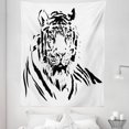thumbnail image 1 of Tiger Tapestry, Black Stripes of a Large Hunter Cat Nature Scenes Sublime Beast Digital Art, Fabric Wall Hanging Decor for Bedroom Living Room Dorm, 5 Sizes, Black, by Ambesonne, 1 of 1