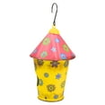 thumbnail image 3 of Northlight 7.75" Red and Yellow Metal Birdhouse with Flowers, 3 of 4