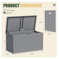 thumbnail image 3 of SONGMY 270 Gallon Outdoor Storage Deck Box with Divider, Double Wall Storage Box with Lockable Lid for Garden Tools, Pools Supplies (Gray), 3 of 7