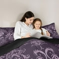 thumbnail image 5 of jejeloiu Ancient Damask Jacquard Queen Comforter Set,Vintage Victorian Baroque Bedding Sets,Halloween Witch Bedding Comforter Set For Kids,Microfiber Bedroom Decor Reversible,3pcs, 5 of 8