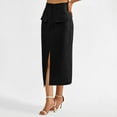 thumbnail image 5 of Miqool Women's Bodycon Pencil Skirt Dressy Casual Business Work Office High Waisted Stretch Long Suit Skirt with Front Slit, 5 of 9