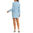 thumbnail image 3 of INSPIRE CHIC Two Pieces Suits for Women's Business Peplum Blazer Jacket Mini Pencil Skirt Sets L Light Blue, 3 of 6