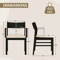 thumbnail image 3 of Gymax Dining Chair w/ Arms Set of 2 Modern Kitchen Chairs & Contoured Backrest Black & Beige, 3 of 7