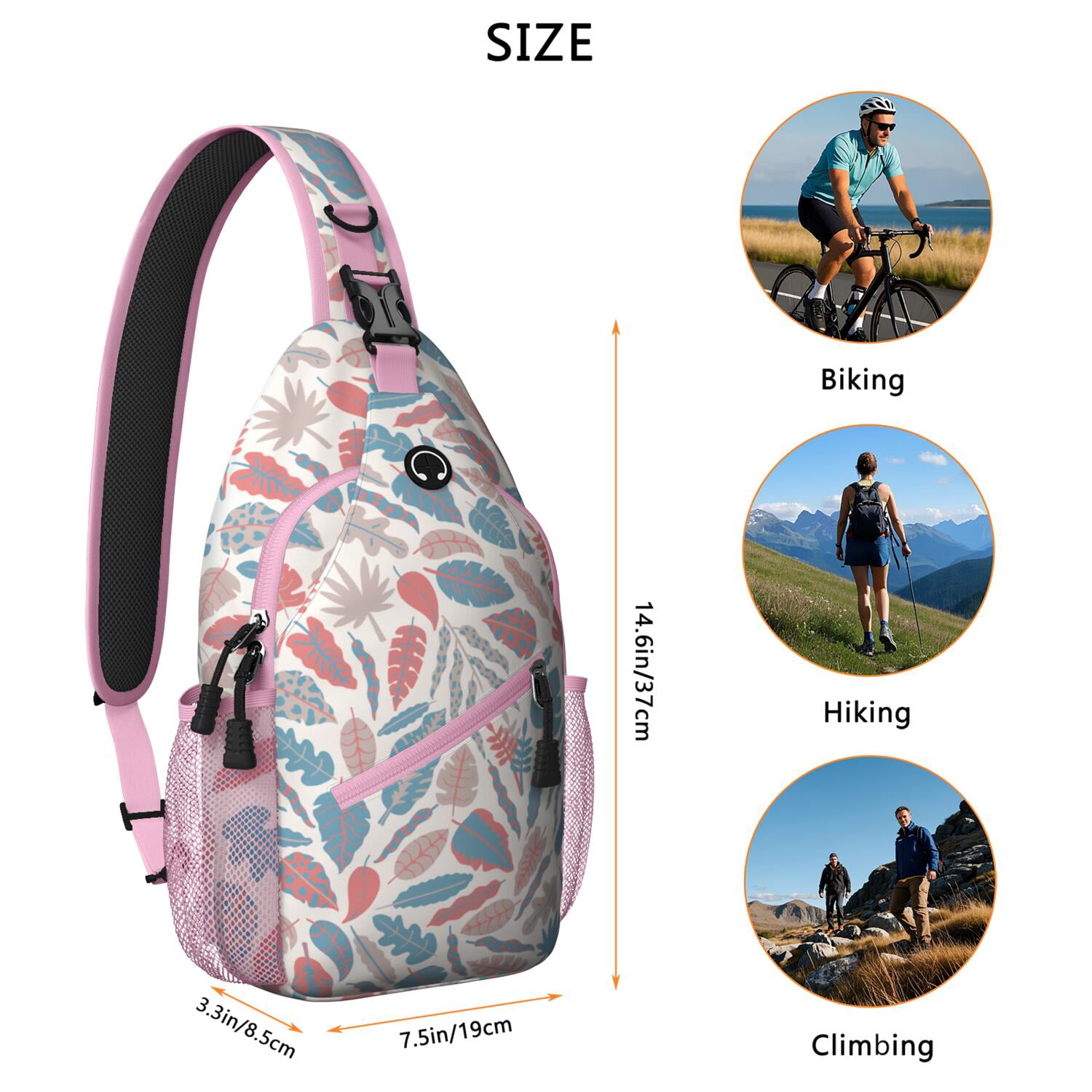 Hawaiian Jungle Crossbody Bag - Durable & Comfortable Sling Bag - Anti-Theft Design for Commuting, Biking, Urban Lifestyle