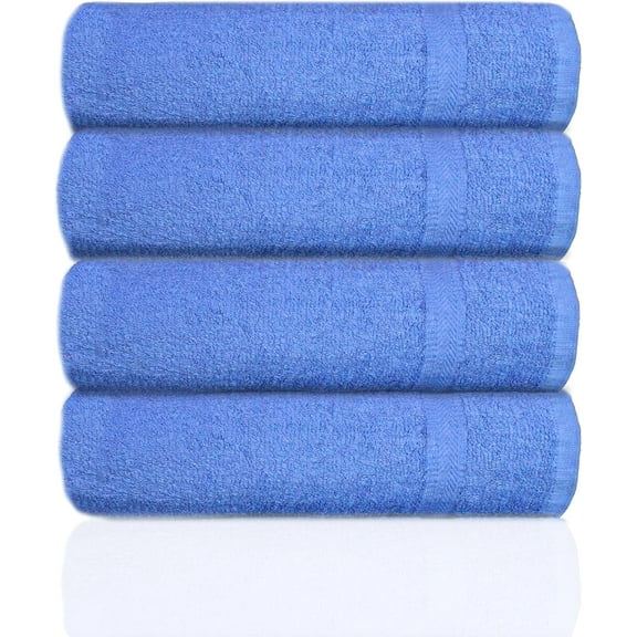 Americlassic 6 Pack Salon Towels 16 x 27 Inch 100 Percent Cotton Soft Absorbent Quick Dry Mid Blue Towels for Spa Gym Barber and Salon Use