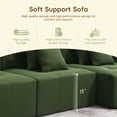 thumbnail image 6 of 105'' L Shaped Modular Sectional Sofa, Corduroy Floor Cloud Couch with 4 Pillows and Wide Armrests, Free Combination Sofa Couch for Living Room, Apartment, Office, Green, 6 of 9