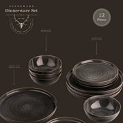 Yellowstone Rip 12-Piece Ceramic Dinnerware Set