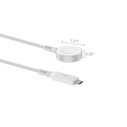 onn. Apple Watch Series 6FT USB-C Smart Watch Charger, White