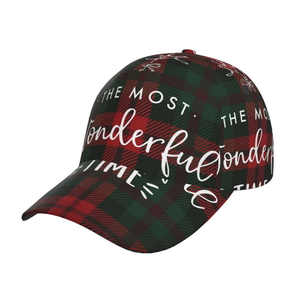 Fotbe Wonderful Time Christmas Gorro Clásico de Béisbol, Gorra Ajustable con Broche Snapback, Gorro de Exterior de Algodón Suave