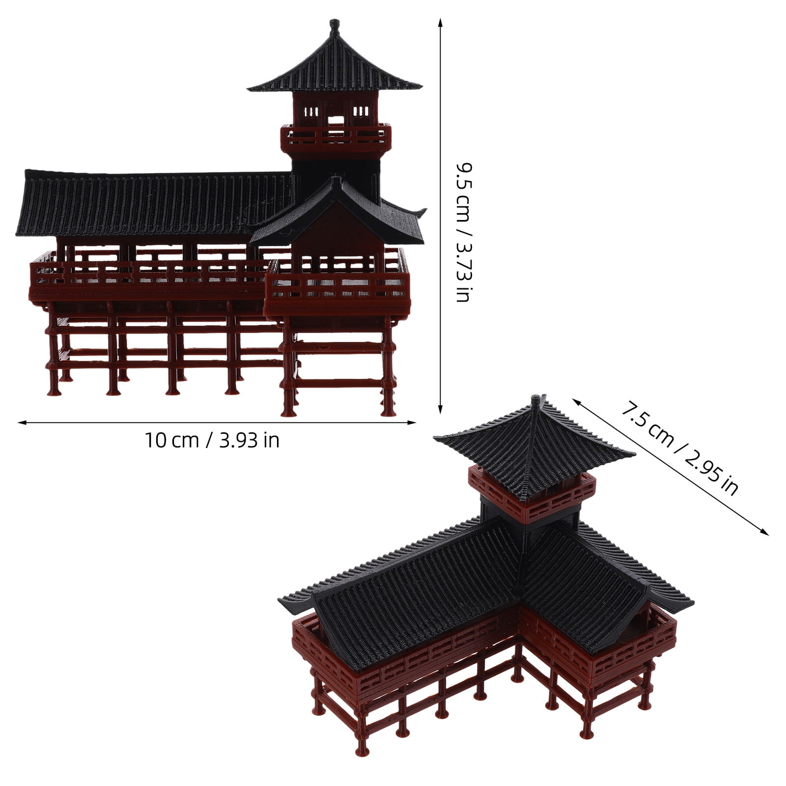 Hemoton Plastic Pavilion Statue Model, Realistic Pavilion Sculpture for Garden Decor, Outdoor Landscape Ornament and Home Decoration