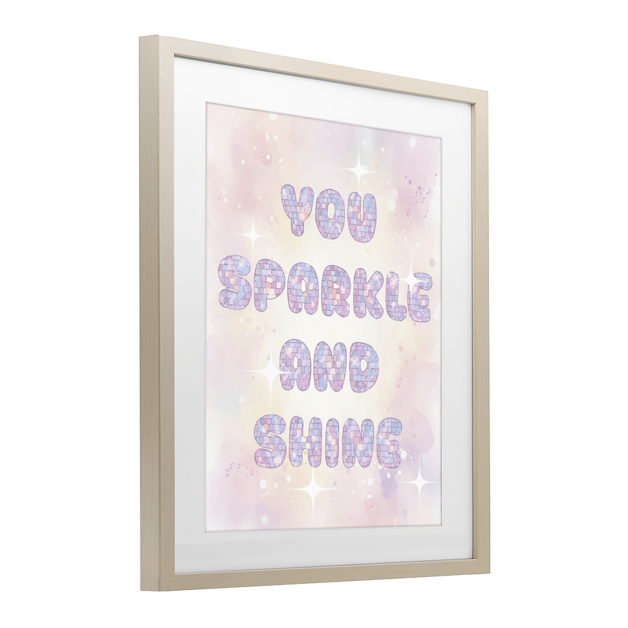 Stupell Industries You Sparkle And Shine Pastels Birch Framed Print Under Glass, design by Lil' Rue