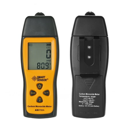 SMART SENSOR Handheld Carbon Monoxide Meter with High Precision CO Gas Tester Monitor Detector Gauge LCD Display Sound and Light Alarm (Best Handheld Carbon Monoxide Detector)