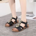 thumbnail image 4 of Retro Beaded Sandals Summer Women Fashion Comfortable Large Size Slippers Non-slip Flat Bottom Shoes, 4 of 6