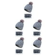 thumbnail image 3 of QualitChoice Winter Caps Decorative Hat Scarf Set Adorable Autumn Crochet Neckerchief Sports Two-piece Stylish Collar Gray 5Set, 3 of 6