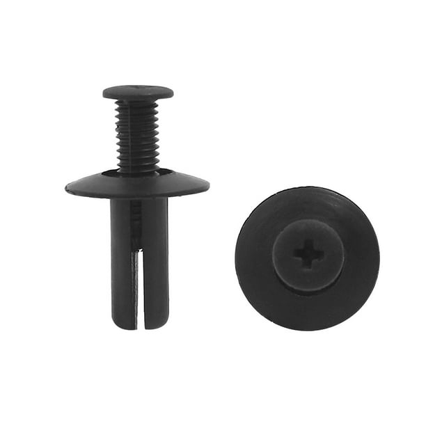 50pcs 8mm Agujero Plástico Remaches Grapas Panel Paragolpes Empuje Pin Clips Negro