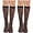Sunflower, variant on 2 Pairs Women's Fishnet Mesh Knee High Stockings Lace Hollow out Sheer Calf Socks for Women (Side Print)