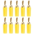thumbnail image 2 of 10 Uds J.10007 2,5mm conector Banana de latón chapado en oro conector de clavija de plátano instrumento enchufe de prueba amarillo VoborMX herramienta, 2 of 8